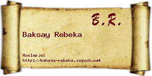 Baksay Rebeka névjegykártya